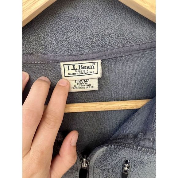 LL Bean Fleece Pullover Sweatshirt Mens Large Reg 1/4 Zip Gray OBVM2 Long Sleeve - Picture 4 of 6